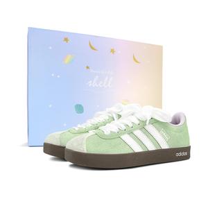 Adidas Neo Кроссовки для скейтбординга VL Court Lifestyle с низким верхом, устойчивые к истиранию и скольжению, унисекс, белые и зеленые