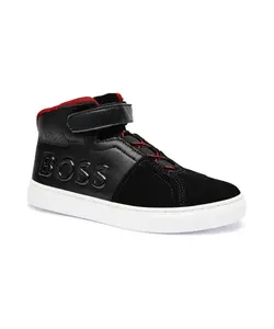 Кожаные кроссовки Boss Kidswear, черный