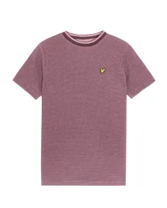 Двухцветная базовая футболка с вафельным рисунком Lyle & Scott, Dusky Maroon