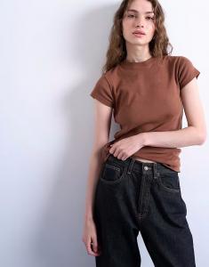 Повседневная футболка цвета кофе Topshop