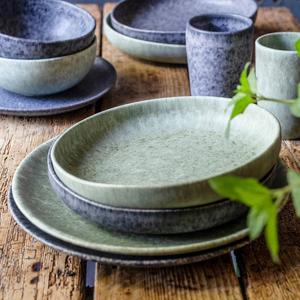Верхняя часть миски для мюсли Moos'n'Stein, 4 шт., из керамики в скандинавском стиле, с глянцевой реактивной глазурью, каждый предмет уникален Gipfelstück, зеленый
