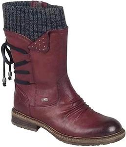 DMBHY Комфортные женские зимние сапоги Fleekcomfy с высоким теплым утеплением, шнуровкой, массивным каблуком, платформой, круглый носок, для ходьбы, на плоской подошве (Цвет: серый, Размер: 7,5 US)