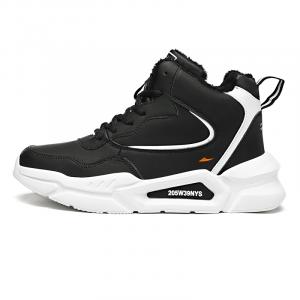 Kuding Тёплые унисекс кеды на высокой подошве чёрные, цвет Black