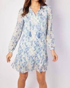 Платье с рюшами и кисточками в принте "Падающие фиалки" Sail to Sable, фиолетовый