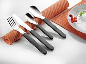 Эсмейер 48 шт. Набор столовых приборов для меню 'JOY' Bistro 18/10 полированная нержавеющая сталь - ручки пластиковые ЧЕРНЫЙ - 12 персон Esmeyer