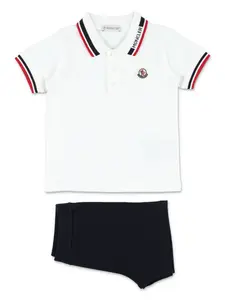 Комплект из топа и шортов Moncler Enfant, белый