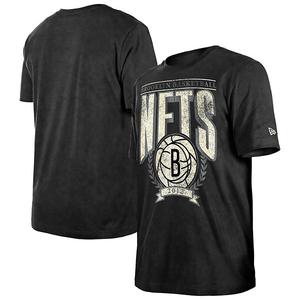 Мужская черная футболка brooklyn nets throwback vintage boxy mineral wash New Era