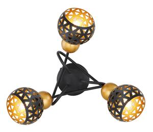 Потолочный светильник Globo черный, золотистый диаметр/высота: 39/20 см