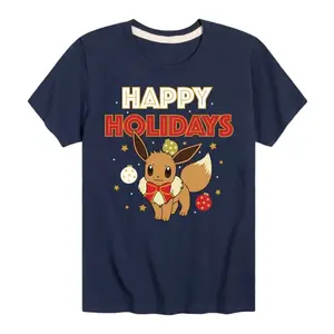 Футболка для мальчиков 8-20 лет с праздничным принтом покемона Иви Licensed Character, синий