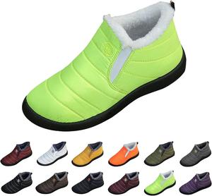 Женские осенние ботинки 2025 года, модные мужские водонепроницаемые ботинки с меховой подкладкой, снежные ботильоны, удобные, противоскользящие, легкие кроссовки Generic, Light Green