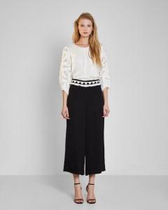 Женские брюки палаццо с поясом с бахромой Trucco, черный