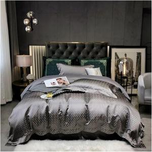 Generic Комплект постельного белья из черного жаккарда египетского хлопка