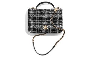 Сумка из мягкого фетра с клапаном из ягненка, Сумка через плечо, Кроссбоди, Женская сумка Трампетс черно-белая CHANEL