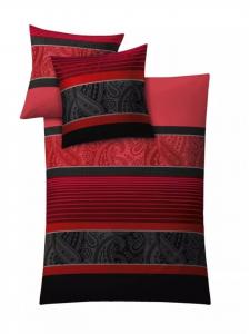 Постельное белье из кембриджского сатина рубинового цвета Kleine Wolke, 155 x 220 + 80 x 80 см