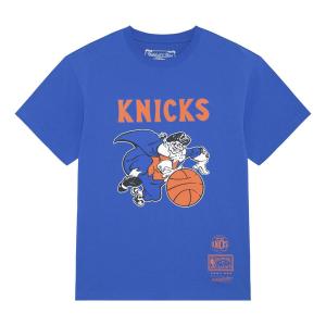 Футболка Mitchell & Ness x NBA New York Knicks Basic Logo T-shirt 'Blue', синий