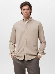Футболка Tadi с длинными рукавами и воротником Mango, Light Beige