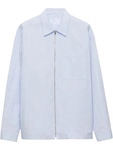 Хлопковая рубашка на молнии Prada, синий