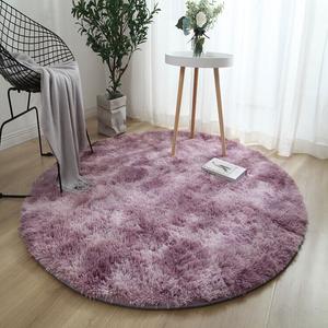 Budis Ковер 160х160 см INS Nordic Style Tie-Dye, длинный ворс, круглый, для спальни/гостиной, розовый 08