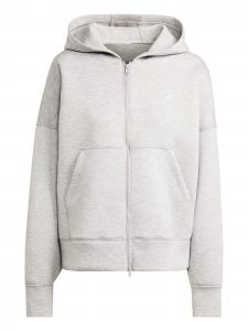 ADIDAS BY STELLA MCCARTNEY Спортивный худи на молнии 'Scuba' в крапчатом сером цвете