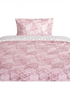 Постельное белье из перкаля на молнии для односпальных и двуспальных кроватей розового цвета COFI 1453, 200 x 220 см
