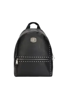 Рюкзак с логотипом и заклепками Roberto Cavalli, черный