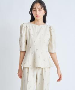 Блузка с цветочной вышивкой Noela, цвет Beige