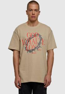 Футболка с принтом God Loyalty Love Upscale by Mister Tee, цвет sand