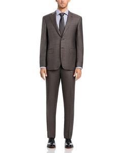 Костюм стандартного кроя Canali Siena Sharkskin, коричневый