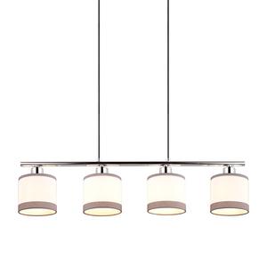 Подвесной светильник Reality Leuchten Davos, ткань / утюг - 4 лампы - серебро