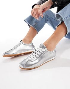 Кроссовки SEQWL Drifter со шнуровкой и резиновой подошвой, серебристого цвета