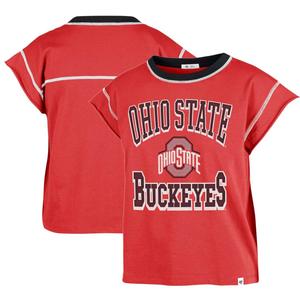Женская футболка '47 Scarlet Ohio State Buckeyes Sound Up Maya с короткими рукавами