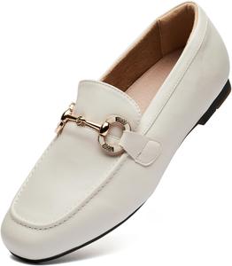 Женские лоферы, модные туфли на низком каблуке, удобные туфли-слипоны для вождения DeYashopin, White