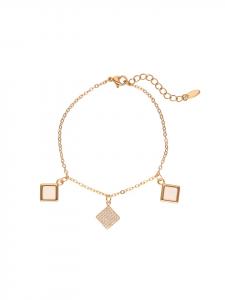 Faina Женский браслет-цепочка с подвесками, розовое золото, белый