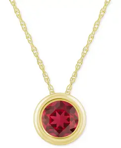 Круглое ожерелье с подвеской 18 дюймов из 10-каратного желтого золота (также из 10-каратного белого золота) с драгоценными камнями Macy'S, ruby/gold