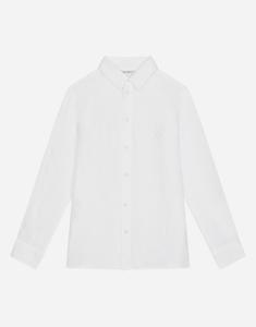 Льняная рубашка с вышивкой DG Dolce&Gabbana, белый