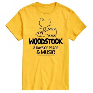 Мужская футболка Woodstock 3 Days Of Peace And Music с графическим рисунком Licensed Character, желтый
