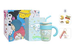 Термокружка Sanrio, cinnamon dog синий + 3d sticker random *4 + doll pendant + sanrio family gift bag