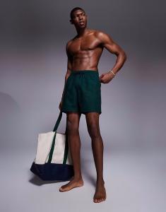 Плавки-шорты ASOS DESIGN средней длины темно-зеленого цвета