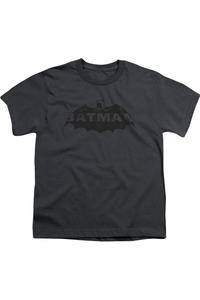 Футболка с коротким рукавом для детей с логотипом Batman в газетном стиле Gildan, Charcoal