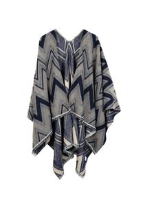 Пончо Марсия Мягкое и приятное Collezione alessandro, синий