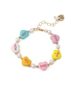 Браслет в форме сердца с искусственным культивированным жемчугом Betsey Johnson, Multi/Gold