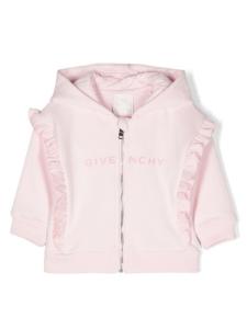 Givenchy Kids худи на молнии с логотипом, розовый