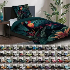 Постельное белье 135x200 см, 100% тончайший хлопок, комплект из 2 предметов, пододеяльник, наволочка 80x80 см - Экзотика SANILO