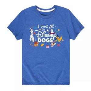 Футболка с рисунком «Я хочу всех собак Диснея» для мальчиков 8–20 лет Disney, синий