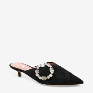 Женские черные замшевые сабо Bally Celmira 6223332 с пряжкой, мультиколор