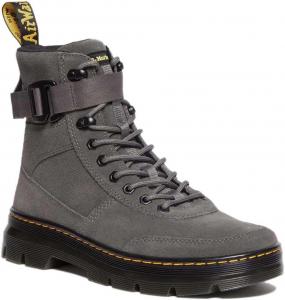 Женские модные ботинки Dr. Martens Combs Tech, Gunmetal E.H. Suede
