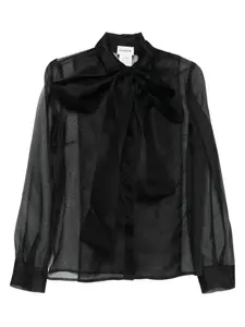 Прозрачная блузка с бантом P.A.R.O.S.H., черный