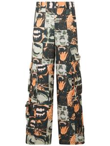 Брюки с графическим принтом GCDS, черный