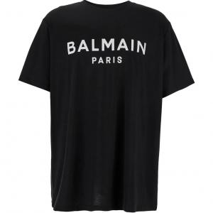 Футболка с принтом логотипа BALMAIN, черный
