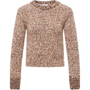 Свитер с круглым вырезом в крапинку Moncler, коричневый